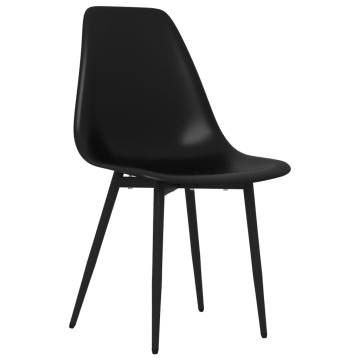 Dining Chairs 6 pcs Black PP - Contemporary Style