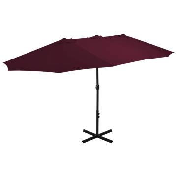 Outdoor Parasol with Aluminium Pole 460x270 cm - Bordeaux Red