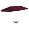 Outdoor Parasol with Aluminium Pole 460x270 cm Bordeaux Red Colour bordeaux red 