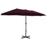 Outdoor Parasol with Aluminium Pole 460x270 cm - Bordeaux Red