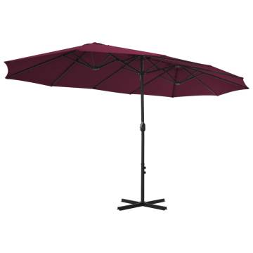 Outdoor Parasol with Aluminium Pole 460x270 cm - Bordeaux Red