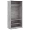 Stylish Grey Sonoma Wardrobe - 100x50x200 cm Engineered Wood