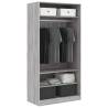 Stylish Grey Sonoma Wardrobe - 100x50x200 cm Engineered Wood