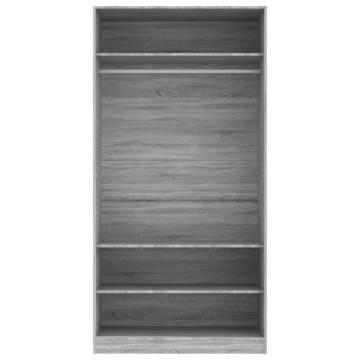 Stylish Grey Sonoma Wardrobe - 100x50x200 cm Engineered Wood