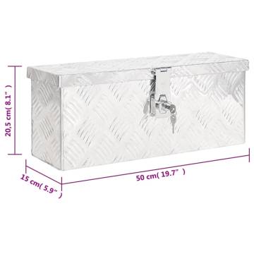 Storage Box Silver 50x15x20.5 Aluminium - Durable & Compact