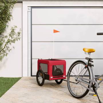 Durable Pet Bike Trailer - Red & Black Oxford Fabric & Iron