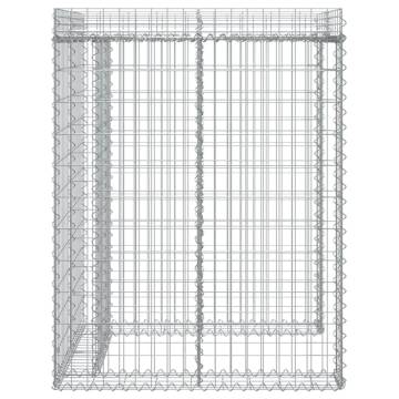 Gabion Wall for Garbage Bin - 110x91x120 cm Galvanised Iron