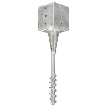 Ground Spikes 2 pcs - Silver Galvanised Steel 12x12x56 cm