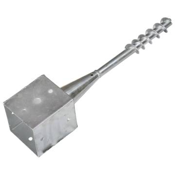 Ground Spikes 2 pcs - Silver Galvanised Steel 12x12x56 cm