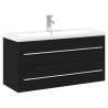 Stylish Black Bathroom Sink Cabinet with Built-in Basin