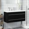 Stylish Black Bathroom Sink Cabinet with Built-in Basin