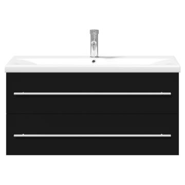 Stylish Black Bathroom Sink Cabinet with Built-in Basin