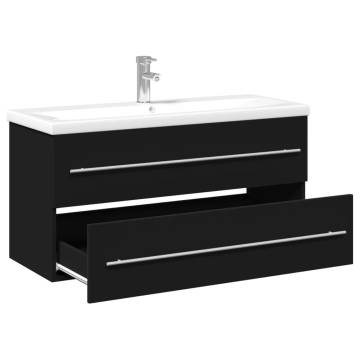 Stylish Black Bathroom Sink Cabinet with Built-in Basin