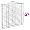 Arched Gabion Baskets - 7 pcs Galvanised Iron | HipoMarket