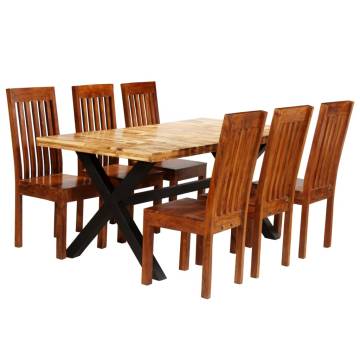 7-Piece Dining Table Set - Solid Acacia & Mango Wood | HipoMarket