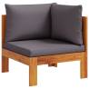 Garden Sofa Corner with Cushions - Solid Acacia Wood