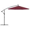 Cantilever Umbrella with LED Lights - Wine Red | HipoMarket UK