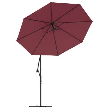 Cantilever Umbrella with LED Lights - Wine Red | HipoMarket UK