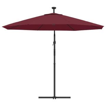 Cantilever Umbrella with LED Lights - Wine Red | HipoMarket UK