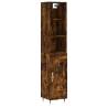 Elegant Highboard in Smoked Oak - 34.5x34x180 cm