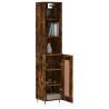 Elegant Highboard in Smoked Oak - 34.5x34x180 cm