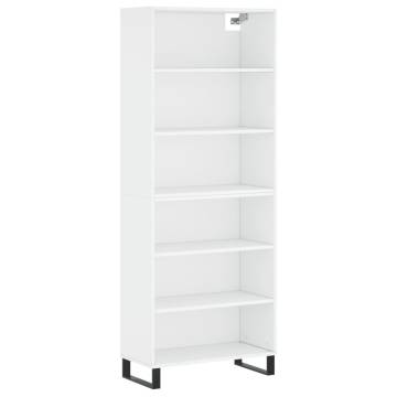 Stylish Highboard White 69.5x32.5x180 cm - Modern Storage Solution