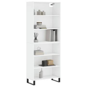 Stylish Highboard White 69.5x32.5x180 cm - Modern Storage Solution