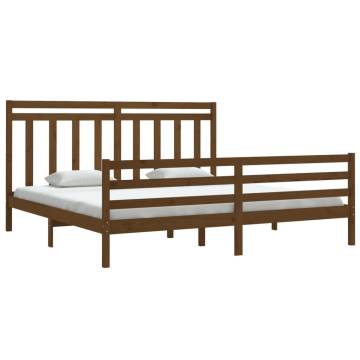 Honey Brown Solid Wood Bed Frame 200x200 cm - Timeless Design