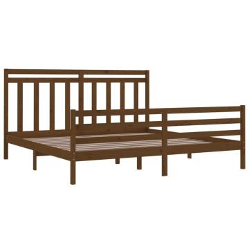 Honey Brown Solid Wood Bed Frame 200x200 cm - Timeless Design