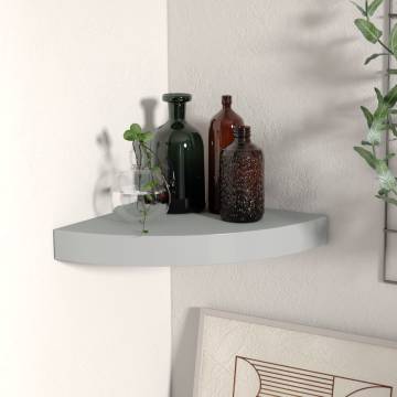 Floating Corner Shelf Grey 25x25x3.8 cm - Hipomarket UK