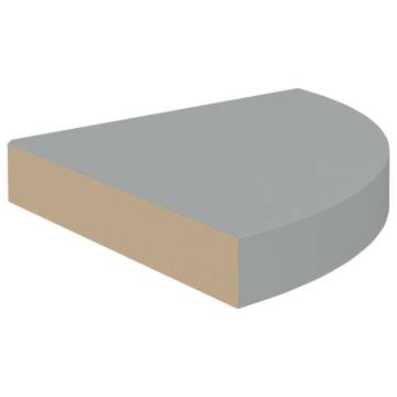 Floating Corner Shelf Grey 25x25x3.8 cm - Hipomarket UK