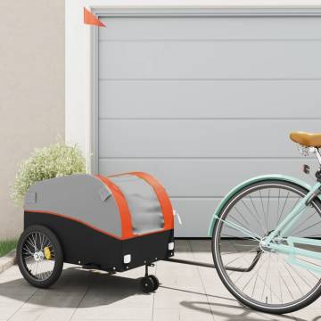 Bike Trailer Black and Orange - 45 kg Heavy Duty Iron