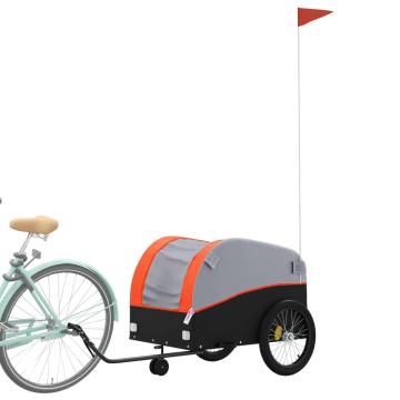 Bike Trailer Black and Orange - 45 kg Heavy Duty Iron