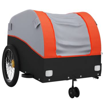 Bike Trailer Black and Orange - 45 kg Heavy Duty Iron