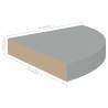 Floating Corner Shelf Grey 25x25x3.8 cm - Hipomarket UK