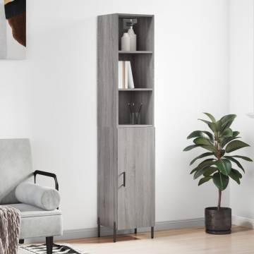 Elegant Grey Sonoma Highboard | 34.5x34x180 cm