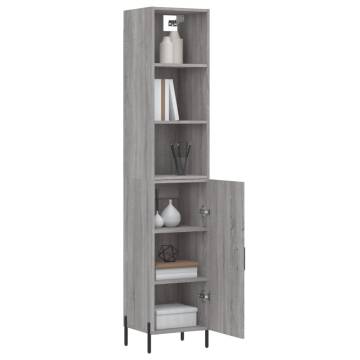 Elegant Grey Sonoma Highboard | 34.5x34x180 cm