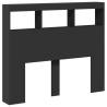 Modern Black LED Headboard Cabinet - 120x17x102 cm