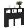 Modern Black LED Headboard Cabinet - 120x17x102 cm