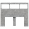 Stylish Headboard Cabinet with LED - Concrete Grey