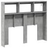 Stylish Headboard Cabinet with LED - Concrete Grey