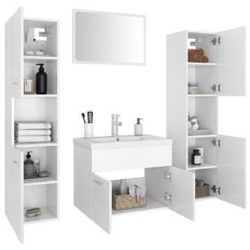 Stylish White Engineered Wood Bathroom Furniture Set