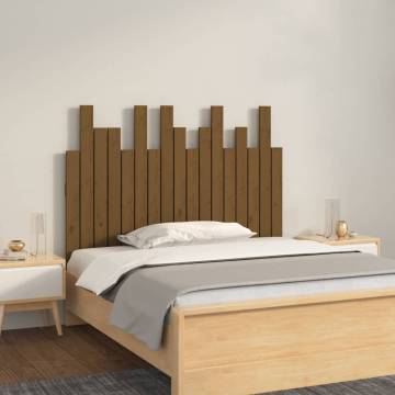 Elegant Honey Brown Wall Headboard - Solid Pine Wood 108x3x80 cm