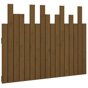 Elegant Honey Brown Wall Headboard - Solid Pine Wood 108x3x80 cm