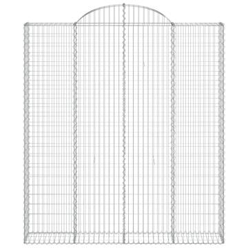 Arched Gabion Baskets - 3 pcs Galvanised Iron 200x30x220/240 cm