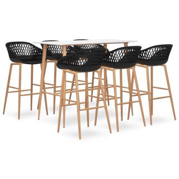 7 Piece Bar Set in White & Black - Modern Design for Homes