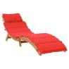 Red Acacia Sun Lounger with Cushion | Hipomarket