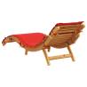 Red Acacia Sun Lounger with Cushion | Hipomarket