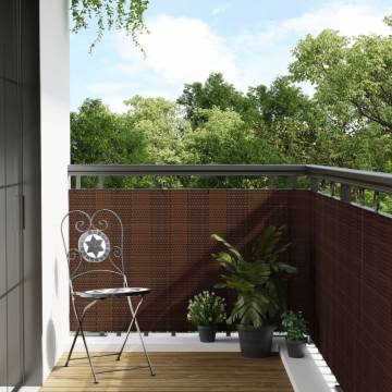 Durable Brown & Black Balcony Screen - 1000x80 cm Poly Rattan