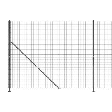 Wire Mesh Fence with Flange Anthracite 1.4x25 m | HiPo Market